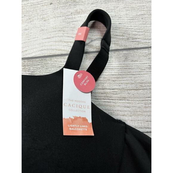 Cacique Women’s Comfort Bliss Lightly Lined Balconette Wired Bra Black Size 50C - Picture 2 of 4